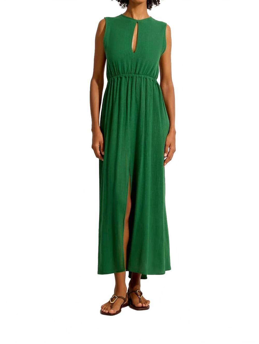 NEW LENNY NIEMEYER slit elastic waist dress in green